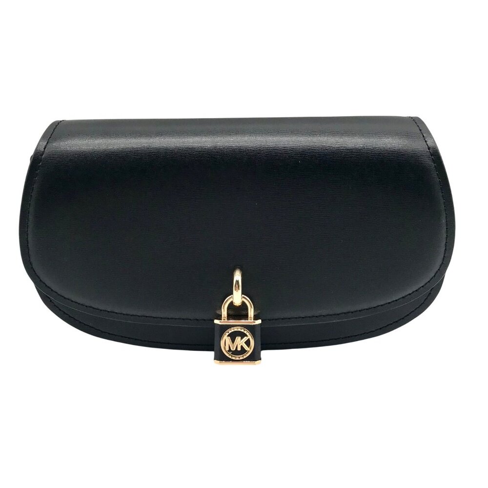 Michael Kors Black Leather Small Mila Sling Messenger Bag